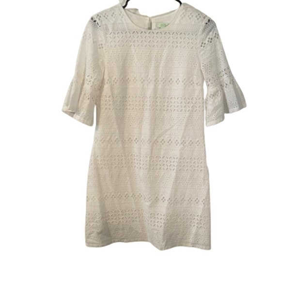 Jade Melody Tam Antique Jacquard Collar V-Neck Dress